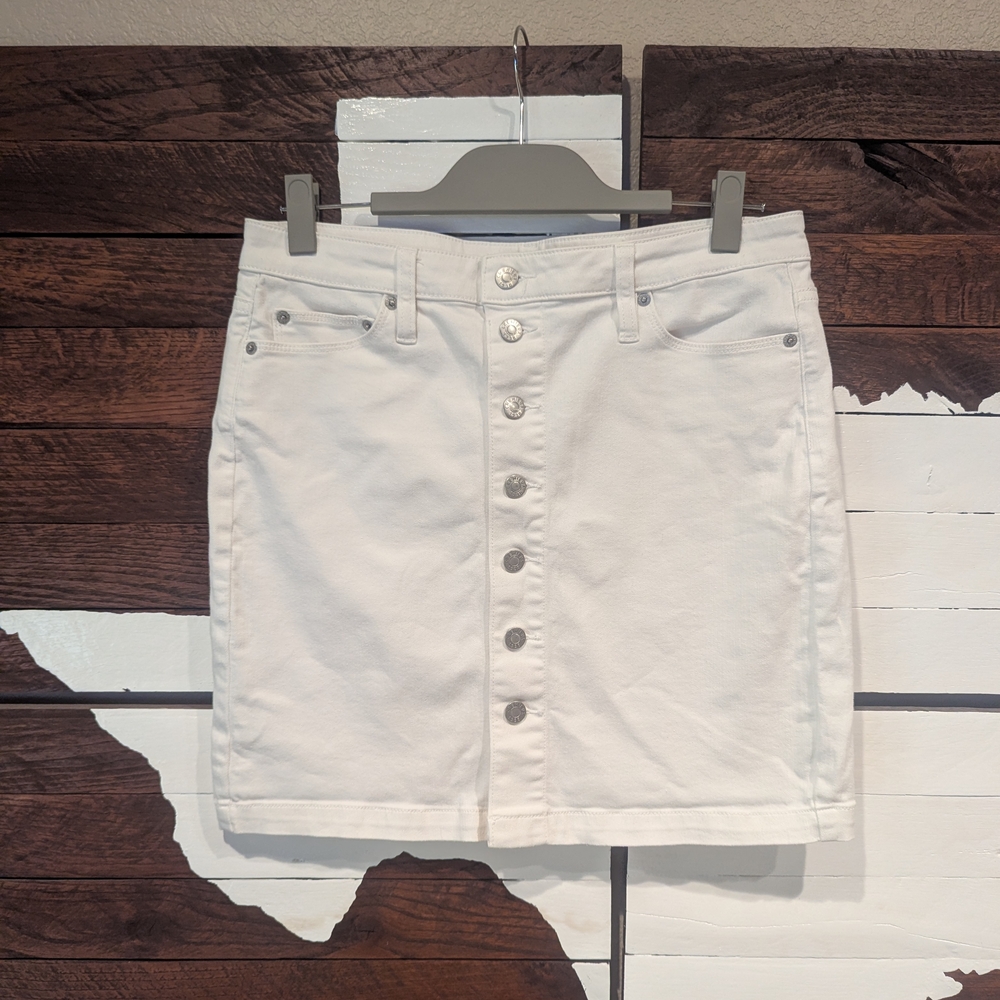 Daniel Cremieux White Button-Down Mini Skirt - image 1